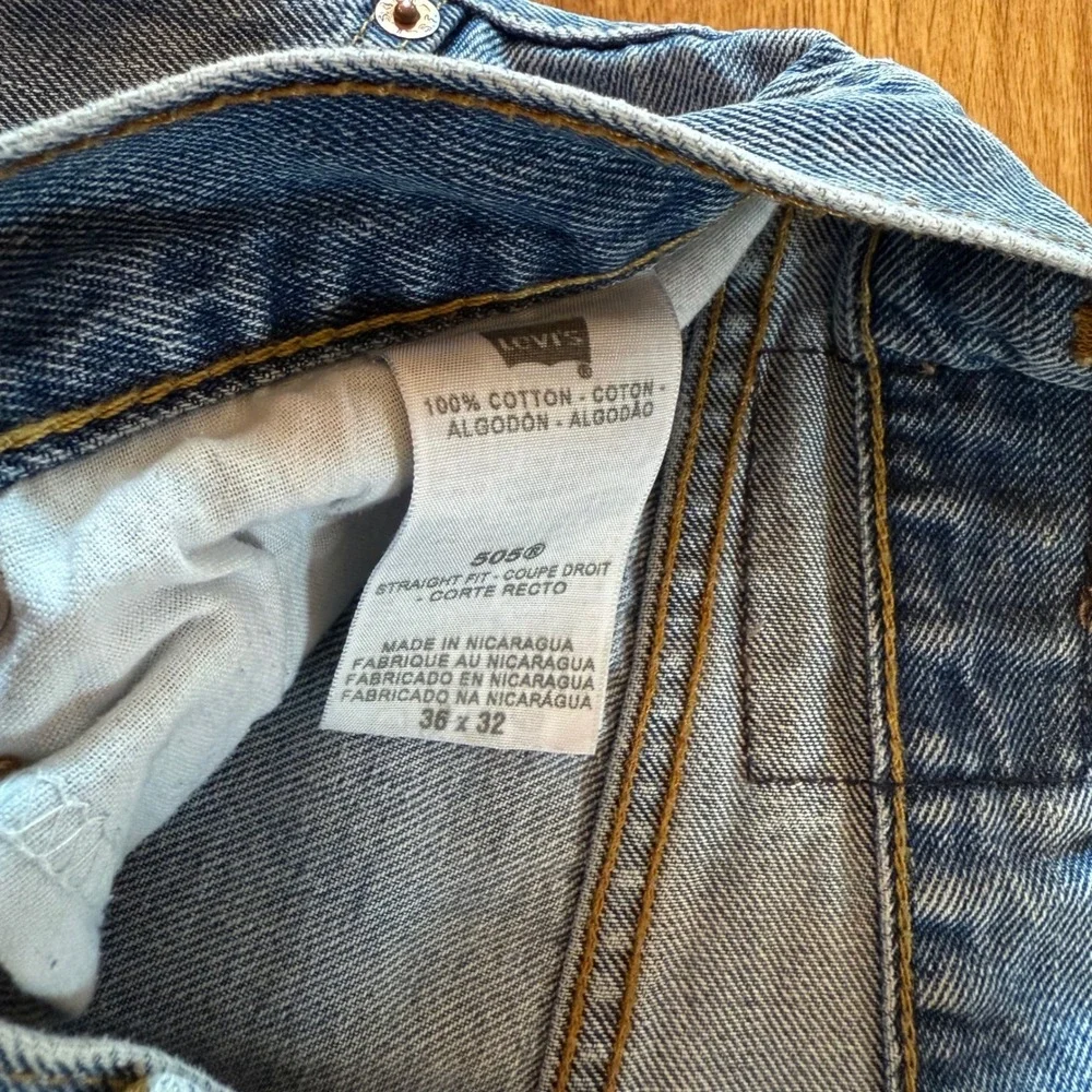 Levi's 505‎ Straight Fit Men's Jeans 36x32 Light Wash Denim Classic Five-Pocket